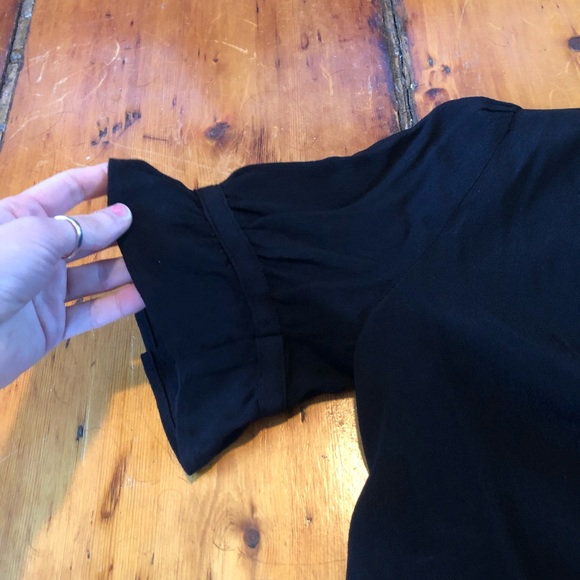 Madewell Ruffled Buttoned Blouse (Black) - Picture 4 of 5